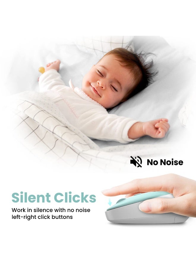 بورترونيكس Portronics Toad 27 Wireless Mouse, Silent Buttons, 2.4 GHz with USB Nano Dongle for PC/Mac/Laptop, Auto Power Saving Mode, Adjustable DPI Button(Green) - Image 5